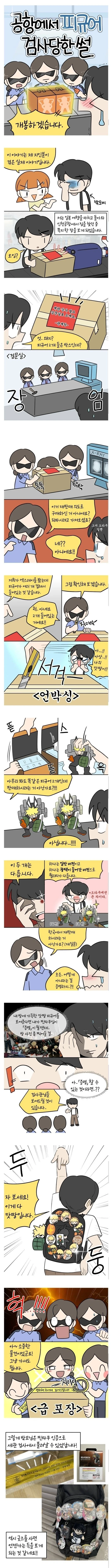 공항에서 피규어 검사 당한 오타쿠