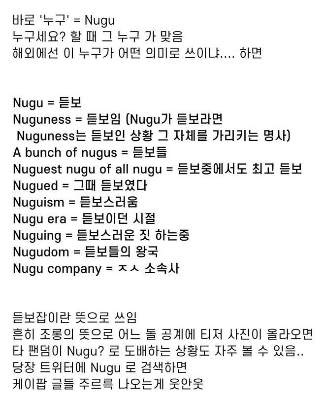 케이팝 유행으로 새로 생겼다는 단어.jpg