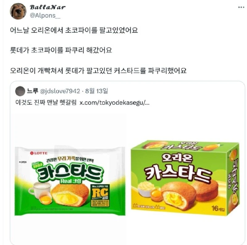 돌고도는 회사 간의 카피 제품
